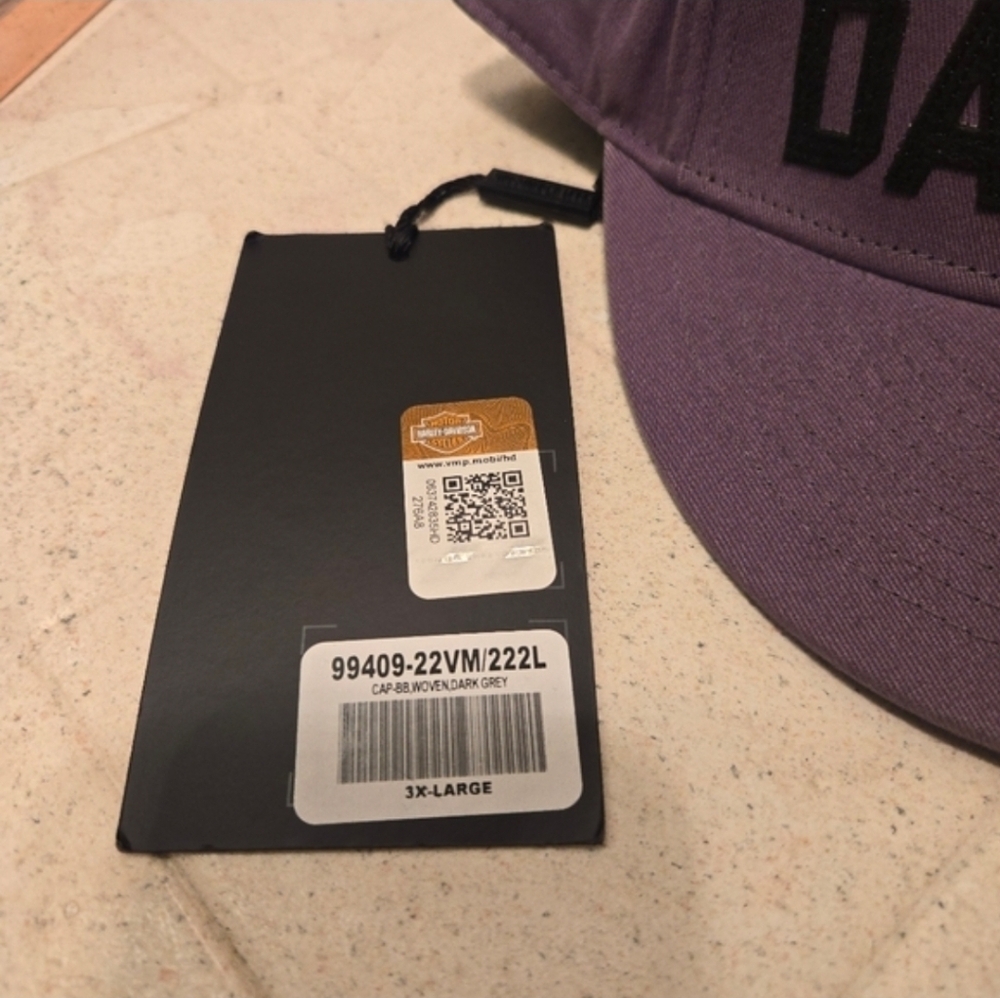 Harley Davidson Mens Grey And Black Fitted Hat Men 7 3/4 New With Tags 022026 - Picture 4 of 7